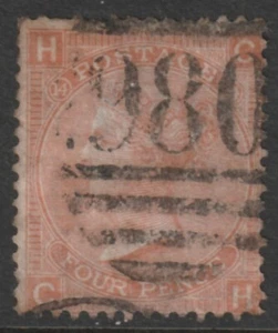 1865/7 KÖNIGIN VICTORIA 4d STUMPF ZINNOBERROT SG93 TELLER 14 GUT GEBRAUCHT - Bild 1 von 2