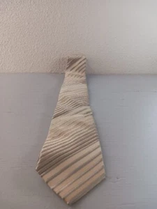 Dan Smith Skinny Striped Beige Necktie  - Picture 1 of 3