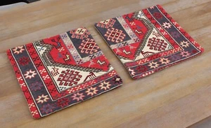 Kilim Sumak Pillow Cover SET of 2 pcs 15.75" x 15.75" FREE Fast Shipment 13389 - Picture 1 of 12