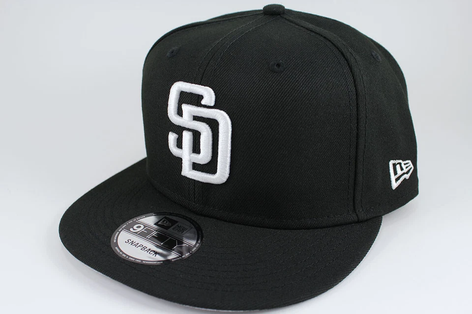 Era 9fifty Basic Snapback Hat Cap MLB San Diego Padres Black/white Adult Men