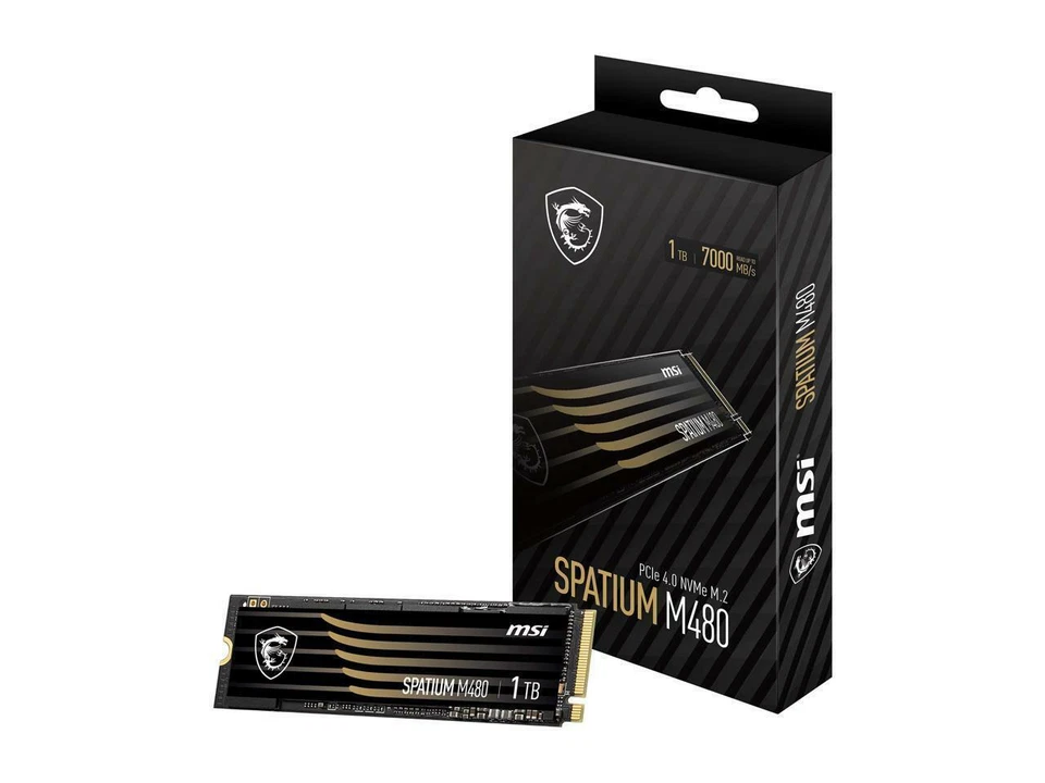MSI SPATIUM Series M.2 2280 1TB PCIe Gen4x4, NVMe 1.4 3D NAND (SSD) M480 PS5 - Image 1 of 1