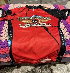 Primal Cycling Jersey Adult medium Red Triple Bypass Graphic Zip Mens red - Picture 1 of 9