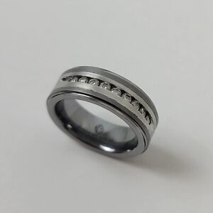 Men’s Tungsten 1/4 CT. Diamond Wedding Band Ring (Size 9) Zales