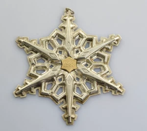Gorham 1983 Schneeflocke Weihnachtsschmuck in Sterling Silber mit Gold Filled Datum - Bild 1 von 2