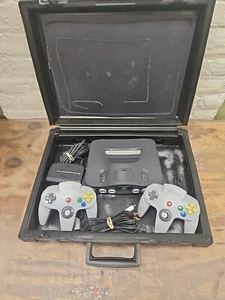 Nintendo 64 Blockbuster Case and Rental Console Wires Controllers Tested No Foam - Picture 1 of 17