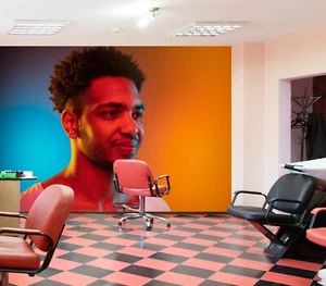 3D Color O329 Hair Cut Salon Barber Shop Wallpaper Wall Mural Self-adhesive Fay - Picture 1 of 11