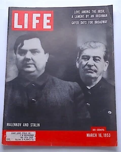 Solo portada de revista Life (Malenkov y Stalin) 16 de marzo de 1953 - Imagen 1 de 1