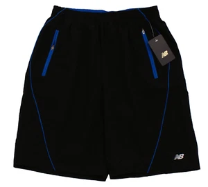 New Balance Men's M Black Stretch Athletic Shorts Zip Pockets Running - Picture 1 of 2