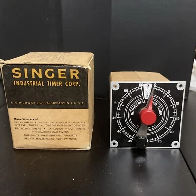 Singer Industrial Timer Corp Model H-1M One Minute 115 v 60  Untested Parts - Image 1 of 4