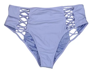 Volcom Junior's Solid Lattice Cutout Bathing Suit Bikini Bottom M NWT Violet - Picture 1 of 1