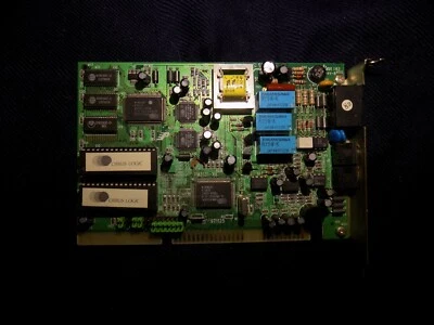 Used Cirrus Logic ISA Modem Card FM-3131 Mic Speaker Line Phone Ports RJ-11 - Image 1 of 4