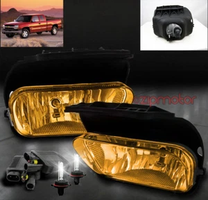 03-06 CHEVY SILVERADO/02+ AVALANCHE BUMPER DRIVING YELLOW FOG LIGHTS W/6000K HID - Picture 1 of 1