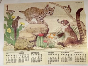 1983 RANGER RICK'S CALENDAR POSTER CHICKADEE. BUTTERFLY. RABBIT. MOUSE DEER. - Picture 1 of 18