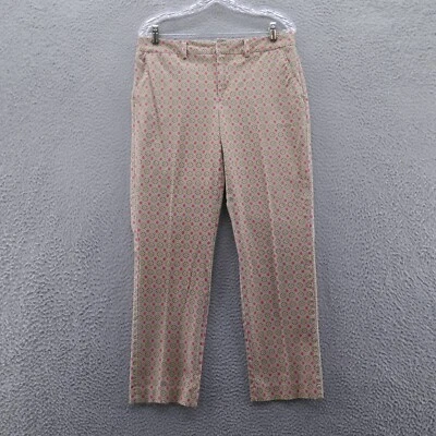 Pantalón Chino Lands End Mujer Pierna Recta 8 Beige Rojo Elástico Sarga Informal NUEVO Foto 1 de 4