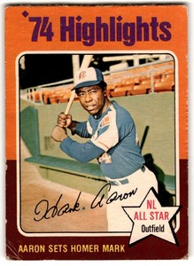 1975 O-Pee-Chee Hank Aaron #1 Atlanta Braves