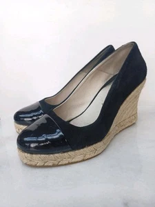 Russell & Bromley Size 36 UK 3 Black Wedge Patent Toe Coco-Pop - Picture 1 of 10