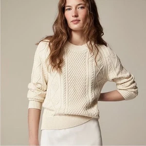 J.Crew Cotton cable-knit crewneck sweater XS - Picture 1 of 5