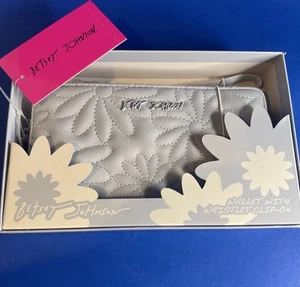 Betsey Johnson Geldbörse blau Gänseblümchen umlaufender Reißverschluss neu in Geschenkbox - Bild 1 von 6