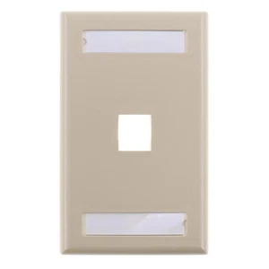 PANDUIT NK1FEIY NETKEY SERIES FACEPLATE, 1-GANG, 1-PORT, LABEL, IVORY - Picture 1 of 4