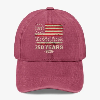 Gorra de béisbol We The People gráfica 1776-2026 EE. UU. 250 años patriótica vintage Foto 1 de 4