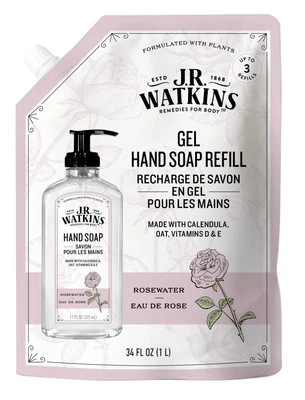 Sabonete em gel para as mãos J.R Watkins fl oz fórmula sem secagem refil à base de plantas - Imagem 1 de 4