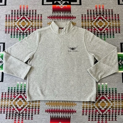 Женский свитер Harley Davidson большой серый пуловер на молнии 1/4 с длинным рукавом D3 - Изображение 1 из 4