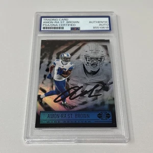 Signed 2021 Panini  Amon-Ra St. Brown #86 Trophy Collection  RC PSA DNA - Picture 1 of 3