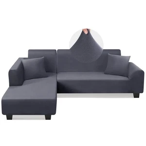 L Shape Sofa Couch Covers Super Stretch 2pcs, 3 + 3 Seaters Sectional Chaise ... - Picture 1 of 6