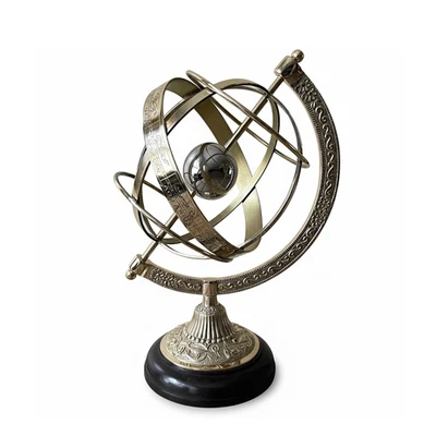 Decoración Globo Esfera Armilar Latón Estilo Vintage - Modelo Celestial 12" Foto 1 de 4