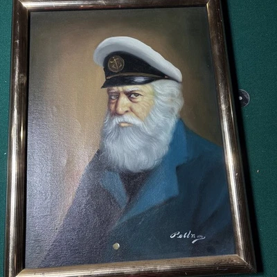 Vintage David Pelbam Nautical Sea Captain Original Painting Signed Canvas - Image 1 of 4