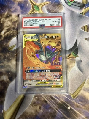 2019 Pokemon Sun & Moon Hidden Fates - Moltres Zapdos Articuno GX 44/68 PSA 10 - Image 1 of 2