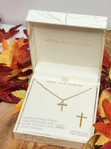 Collare con croce religiosa de 16+2" en plata de ley bañada en oro de 14 kt NUOVO! - Foto 1 di 5