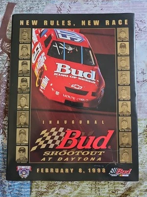 ИНАУГУРАЦИОННАЯ книга программ Bud Shootout at Daytona 8 февраля 1998 г. в твердом переплете 50-я годовщина - Изображение 1 из 4