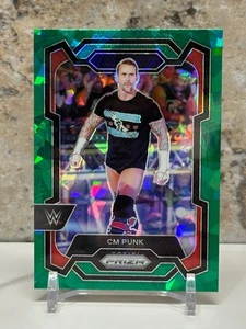 CM Punk Green Cracked Ice Prizm WWE Panini 2024 | Rare Parallel | NM/M - Picture 1 of 6