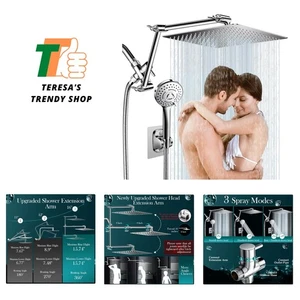 12 Zoll Regen-, Hochdruck-Regenduschkopf mit 16 Zoll flexibler Einstellung... - Bild 1 von 8