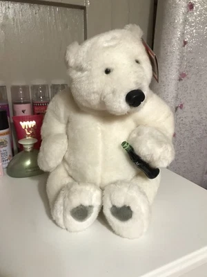 Винтажный плюшевый белый медведь Coca Cola - Изображение 1 из 4