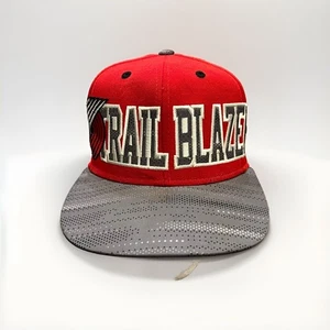 Adidas Mens Red Gray NBA Portland Trail Blazers SnapBack Hat Wool Baseball Cap - Picture 1 of 10