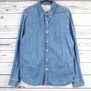Levi's Battery Housemark Denim Shirt Mens M Blue Western Cowboy Regular Skate - Picture 1 of 15