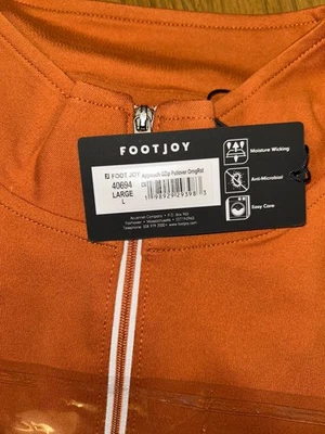 Footjoy Quarter Zip Men’s Large Newest Edition Burnt Orange - Image 1 of 3