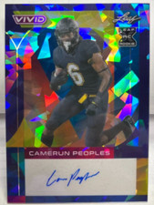 Camerun Peoples 2023 Leaf Vivid Navy Blue Crystals XRC Autograph Auto #'d 6/7