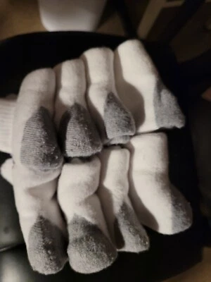 Calcetines deportivos Kirkland Signature para hombre 8 pares en blanco hechos en EE. UU. talla 8-12 Foto 1 de 4