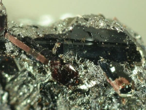 MANGANVESUVIANIT & HAUSMANIT aus Kuruman, Südafrika *SELTEN* 2,2 cm - Bild 1 von 5