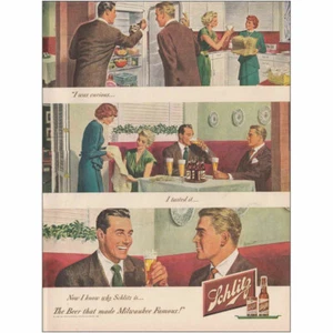 1949 Schlitz Beer: I Was Curious, I Tasted It, Now I Know Vintage Print Ad - Picture 1 of 1