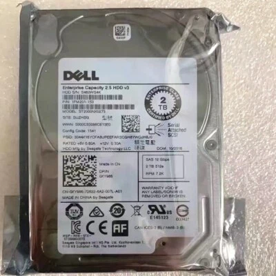 For Dell 2TB 7.2K SAS 12Gb/s 128MB 512e 2.5" ENT HDD ST2000NX0273 0XY986 XY986 - Image 1 of 4