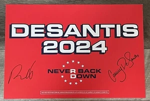 Ron & Casey DeSantis signiertes Plakat 2024 Präsident Iowa Caucus Poster Florida USA - Bild 1 von 2