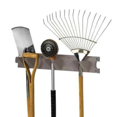 Suncast 2 Foot Wall Mount Garden Long Handled Tool Hanger Organizer, Platinum - Image 1 of 4