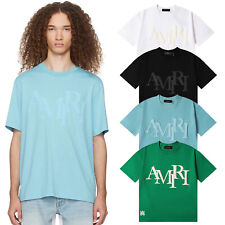 Fashion Staggered Logo T-Shirt Men Casual Street Simplicity Cotton Short Sleeve