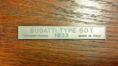POCHER ORIGINAL RARE BUGATTI TYPE 50 T IDENTIFICATION MODEL PLATE  - Immagine 1 di 2