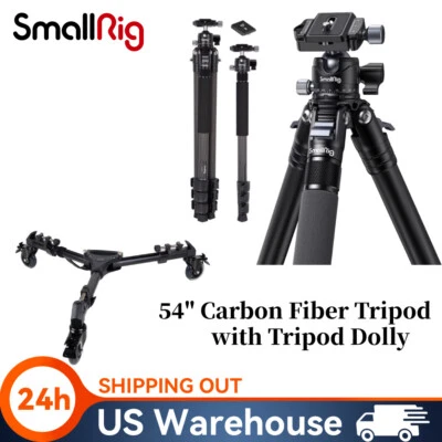 SmallRig 54" Carbon Fiber Tripod + Tripod Dolly with Monopod 360° Ball Head - Image 1 of 4