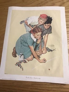 Norman Rockwell “Knuckles Down” September 2, 1930 On Canvas 13" X 16" - Picture 1 of 2